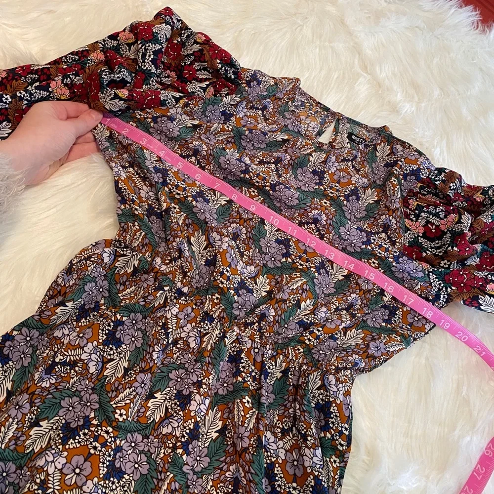 Nasty Gal flower boho long sleeved romper size 2 - Picture 7 of 16
